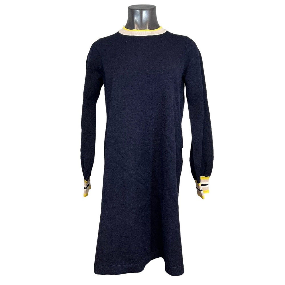 NWT 1901 Women's Sweater Dress Varsity Stripe Navy Blue Size Large L